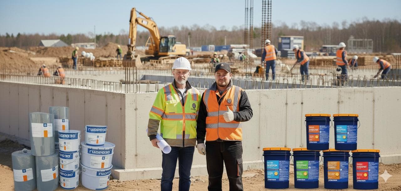 Команда Гидрооснова — работа на объекте 1